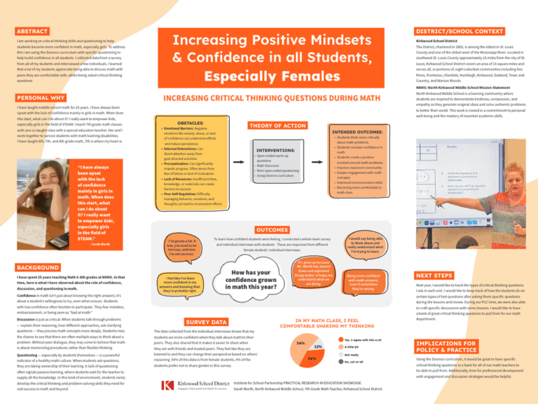 Increasing Positive Mindsets & Confidence in all Students, Especially Females