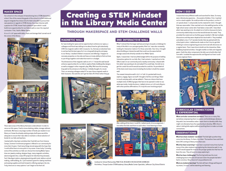 Creating a STEM Mindset in the Library Media Center: Through Makerspace and STEM Challenge Walls