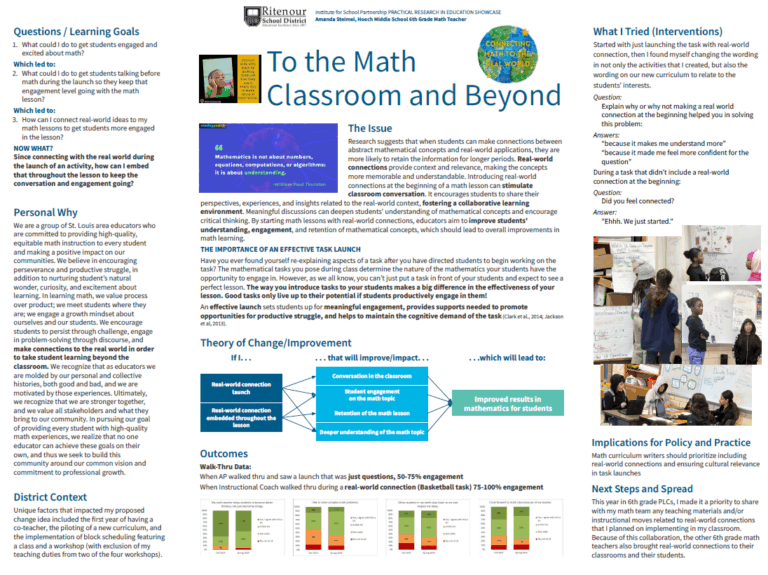 To the Math Classroom and Beyond